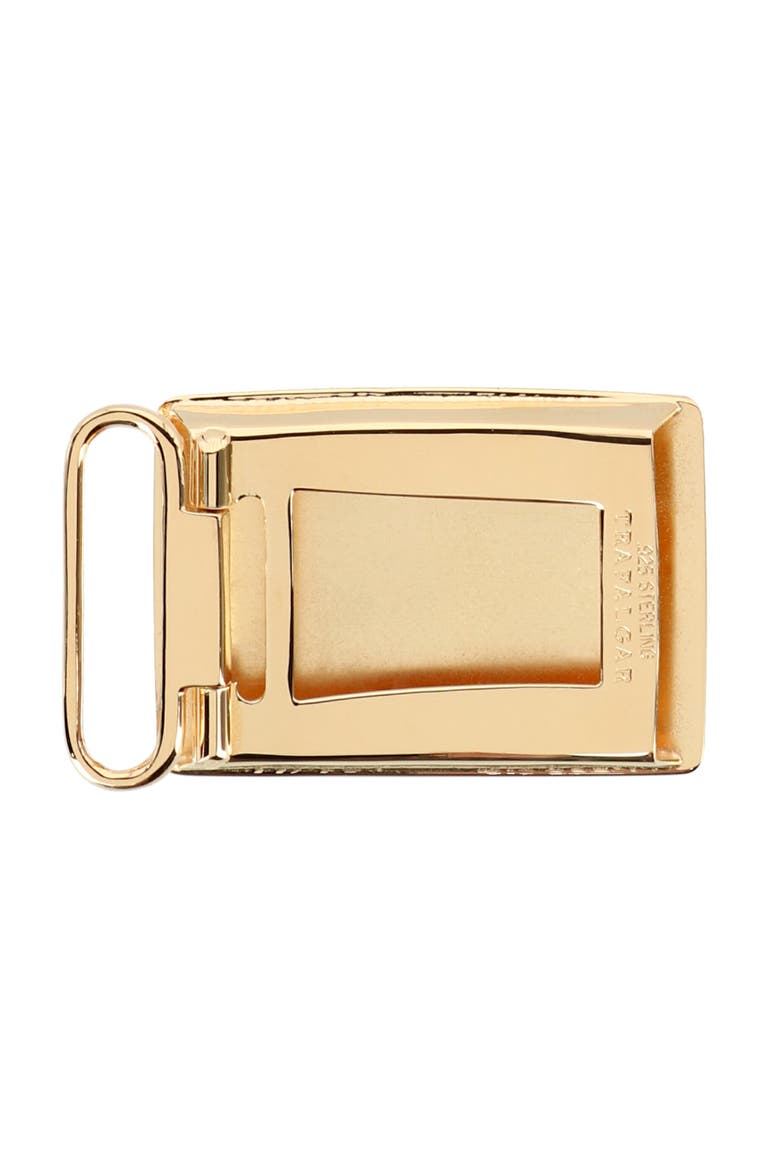 30mm Sterling Silver Engine Turned with Large Loop Compression Belt Buckle, Alternate, color, Gold