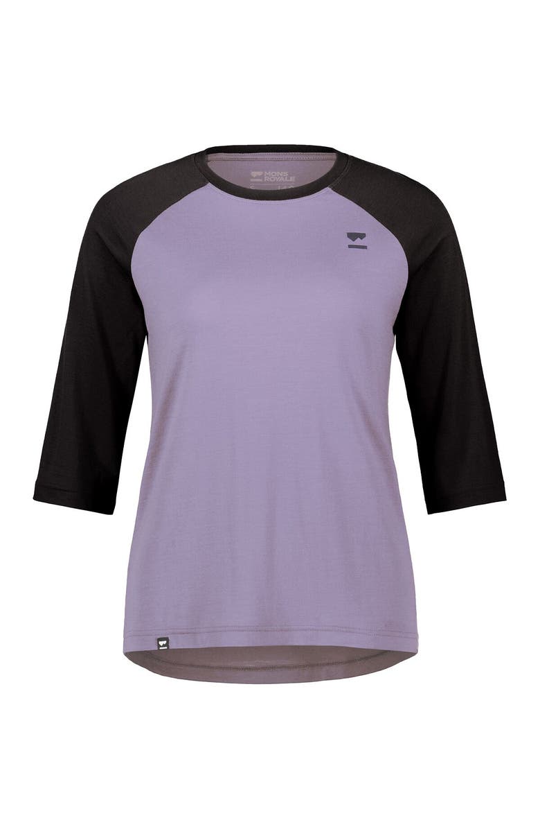 Mons Royale Tarn Merino Shift Raglan 3/4 Sleeve - Women's, Alternate, color, Thistle/Black