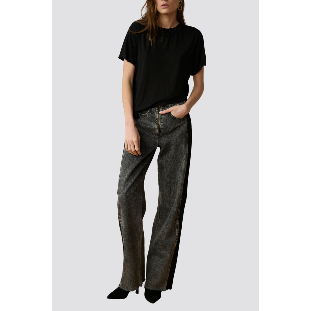 Tt Studios Amelia Contrast Jean In Gray