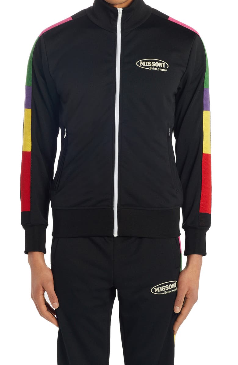 Palm Angels x Missoni Stripe Logo Track Jacket, Main, color, 