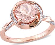 Julianna B. Morganite & Diamond Swirl Ring 10k