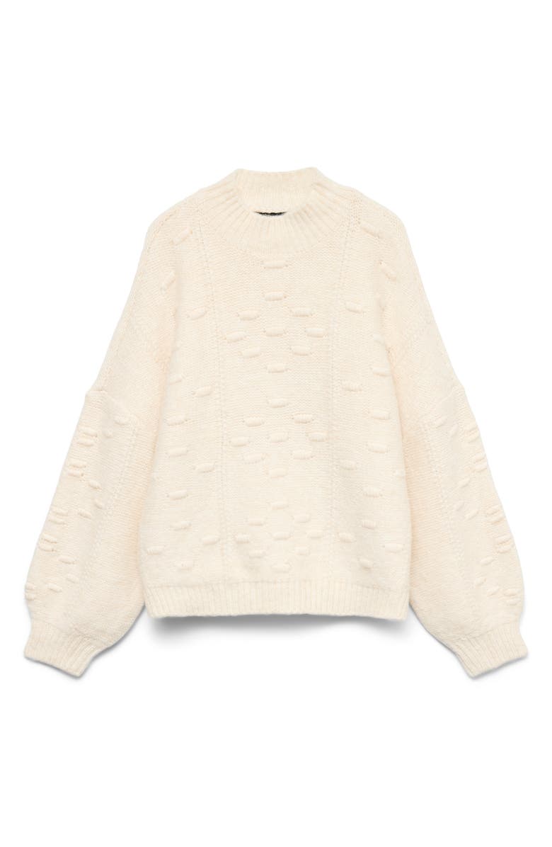 VERO MODA Kaia Oversize Mock Neck Sweater, Alternate, color, Birch