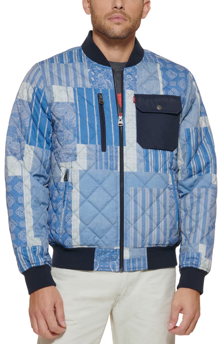 Levi's<sup>®</sup> Patchwork Quilted Bomber Jacket, Main, color, 