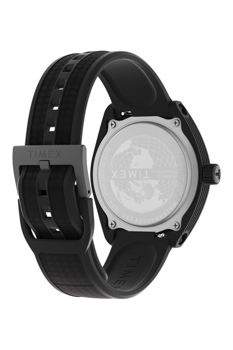 Trend Synthetic Strap Watch, 40mm, Alternate, color, BLACK
