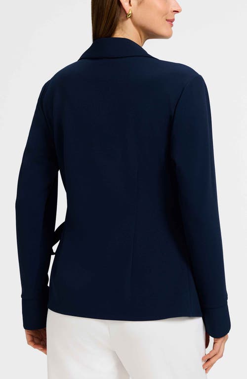 Foxcroft Rosie Side Tie Shirt In Navy