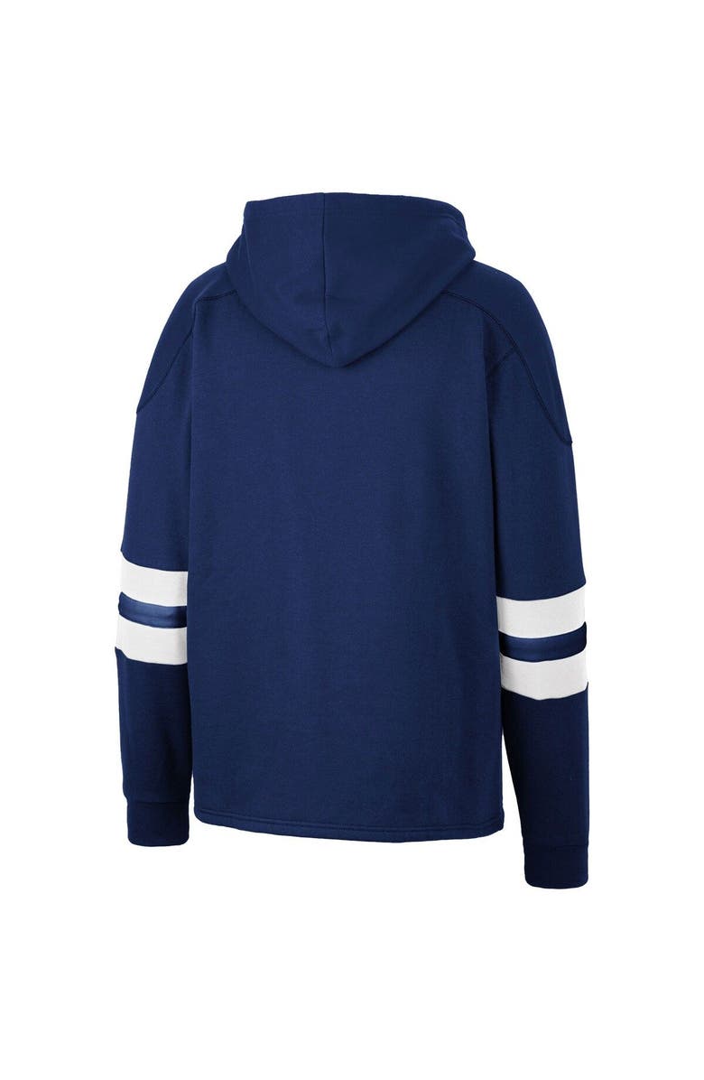 COLOSSEUM Men's Colosseum Navy New Hampshire Wildcats Lace-Up 4.0 Pullover Hoodie, Alternate, color, 