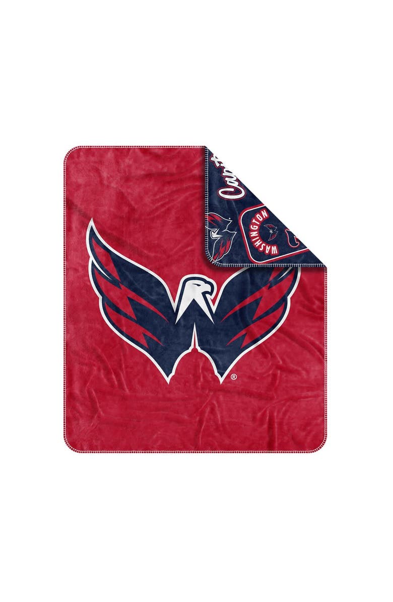 LOGO BRANDS Washington Capitals 50" x 60" Dream Weave Throw Blanket, Alternate, color, Navy