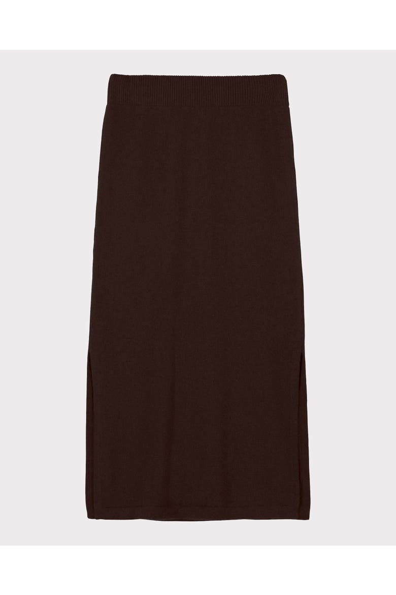 Josie Merino Knitted Midi Skirt, Alternate, color, Bitter Chocolate