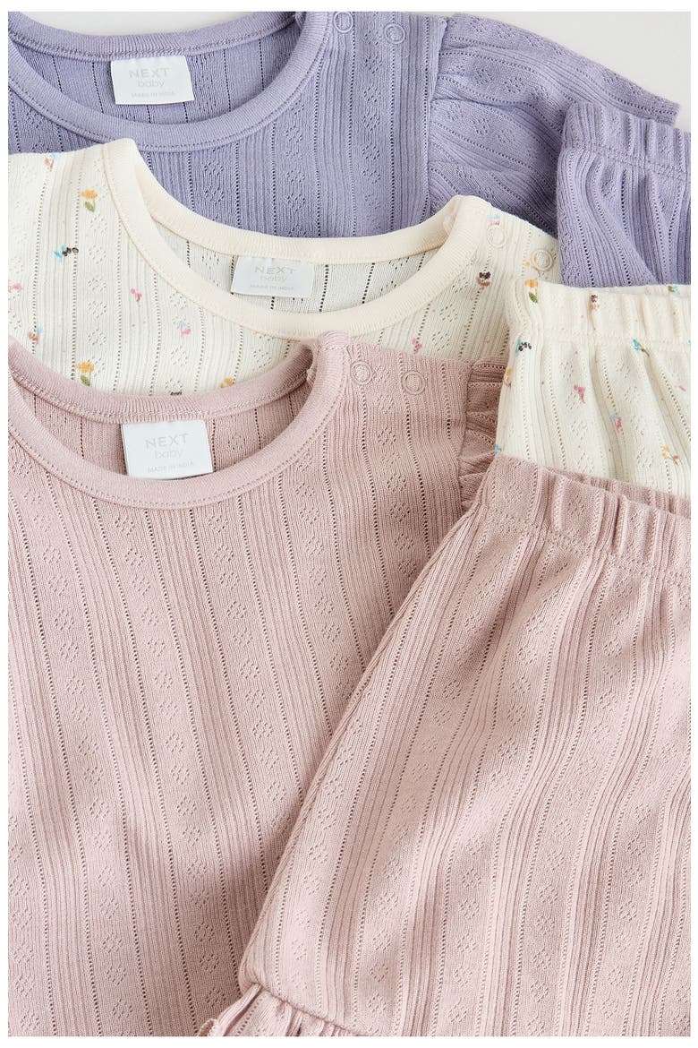Pointelle Tops & Shorts Assorted 6-Pack, Alternate, color, PURPLE