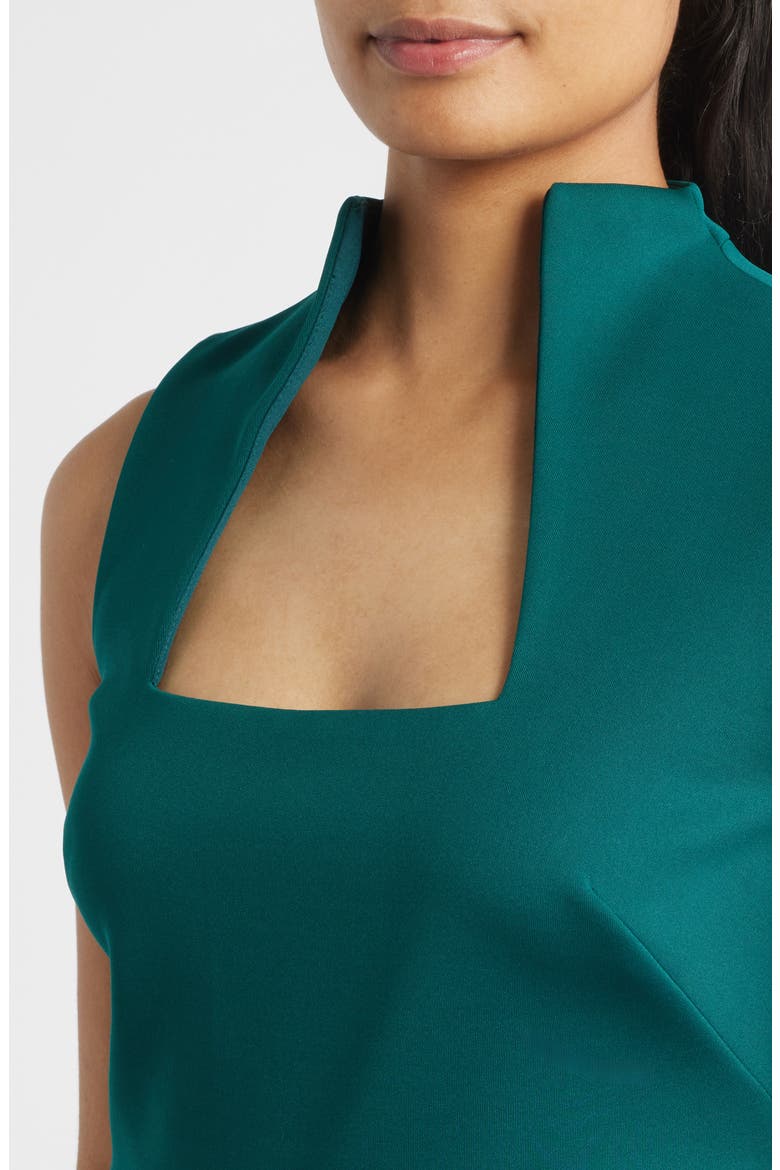 Laser Cut Scuba Crepe Sheath Dress, Alternate, color, PINE