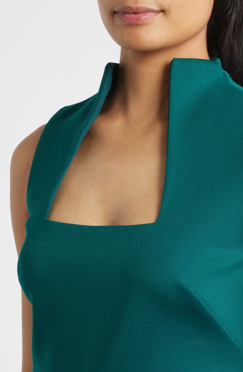 Vince Camuto Laser Cut Scuba Crepe Sheath Dress, Alternate, color, Pine