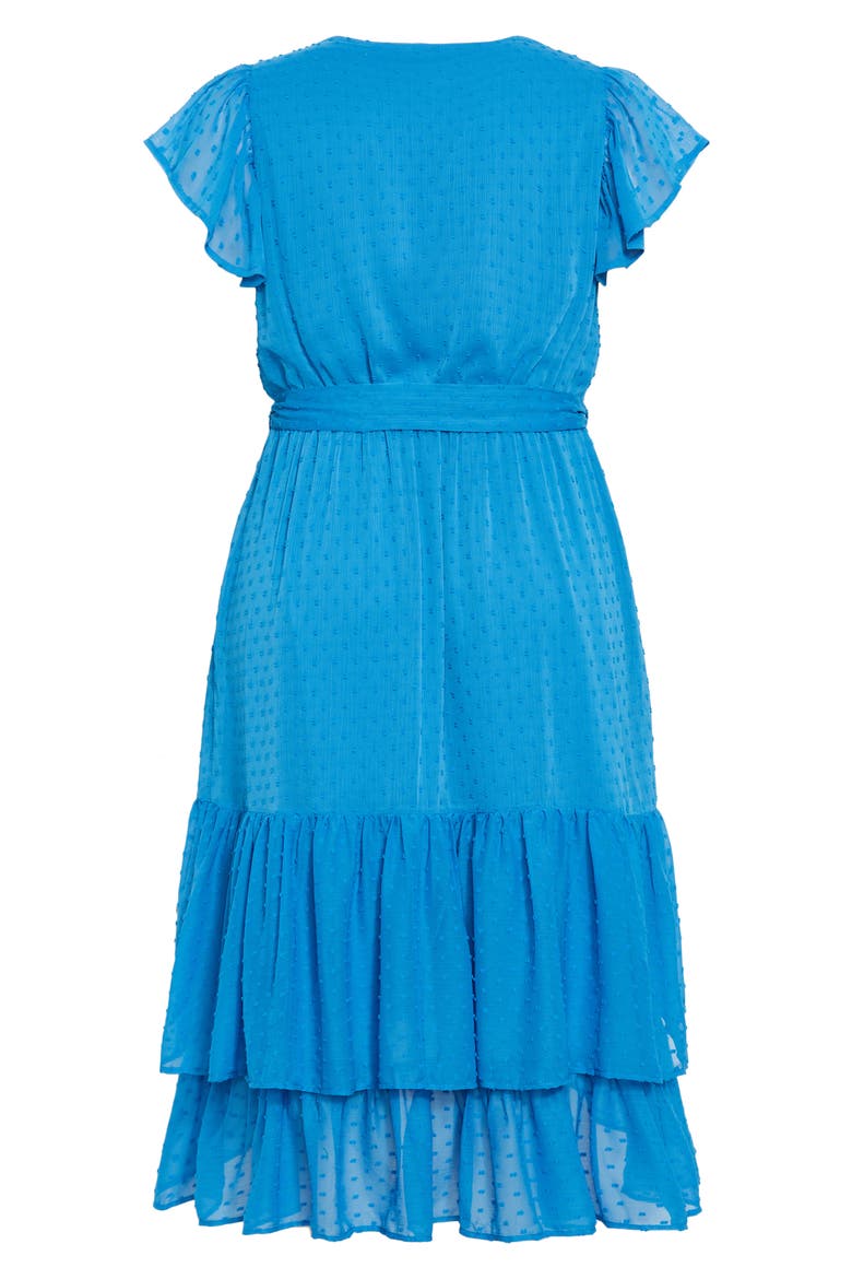 Dee Clip Dot Wrap Front Dress, Alternate, color, BLUE