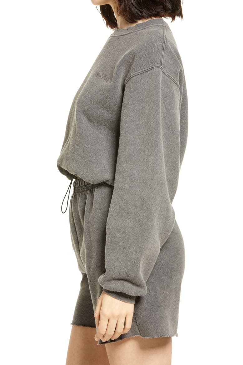 Bubble Hem Sweat Top, Alternate, color, CHARCOAL