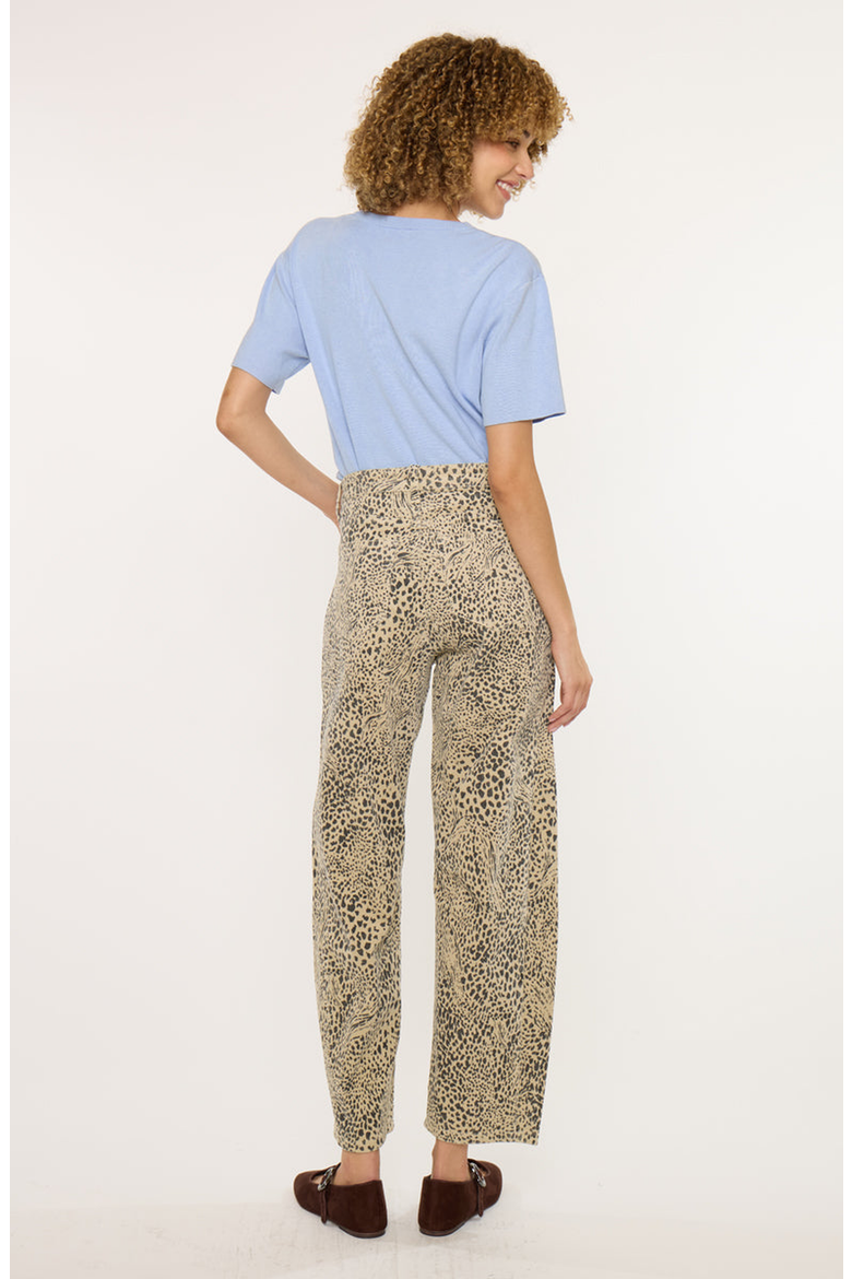 Lydia Low Slung Barrel Jeans, Alternate, color, Leopard Print