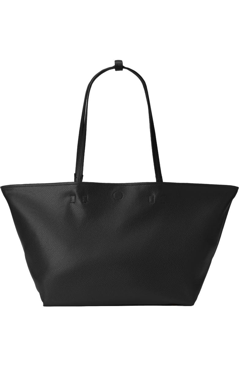 HYER GOODS Leather Mercato Soft Tote, Alternate, color, Black