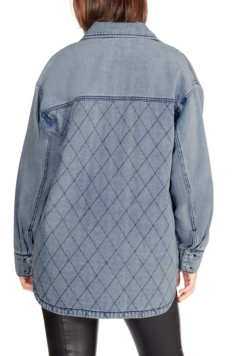 Steve Madden Lennon Quilted Denim Shacket, Alternate, color, 