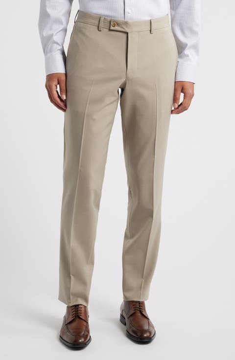 Patrick Flat Front Stretch Wool Dress Pants