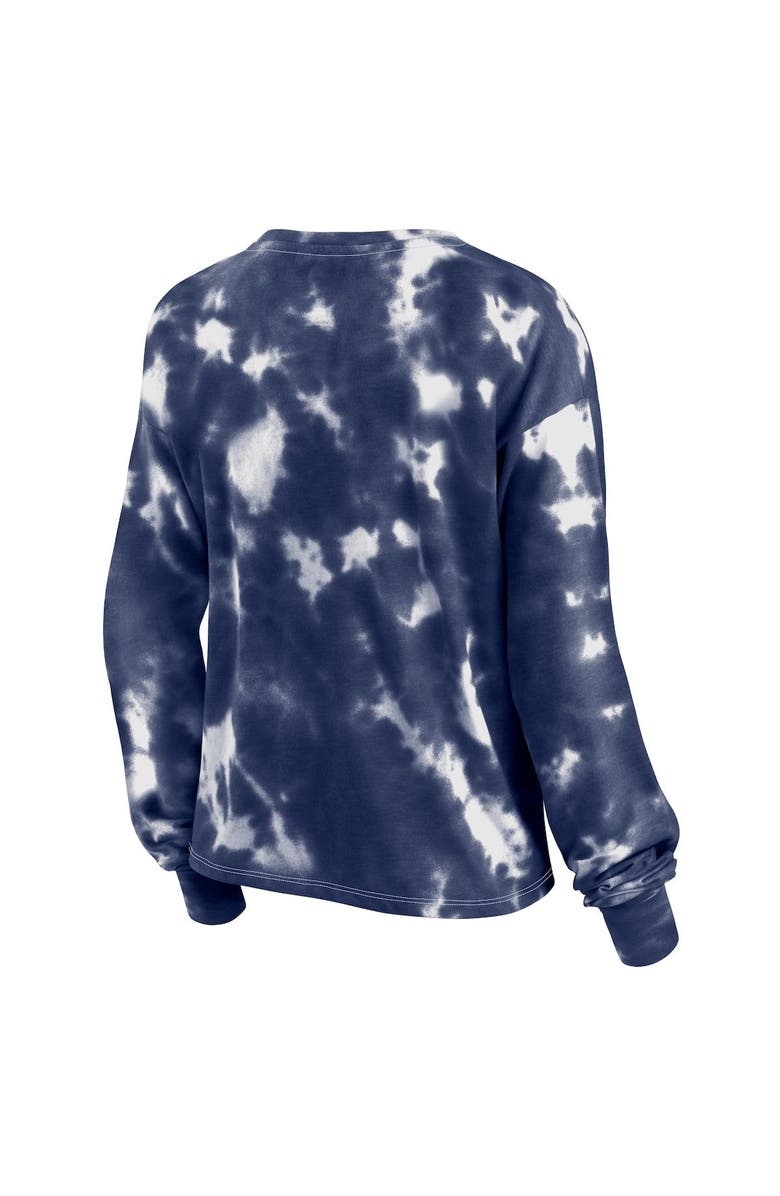 FANATICS Women's Fanatics Branded White/Navy Boston Red Sox Tie-Dye V-Neck Pullover Cropped Tee, Alternate, color, 