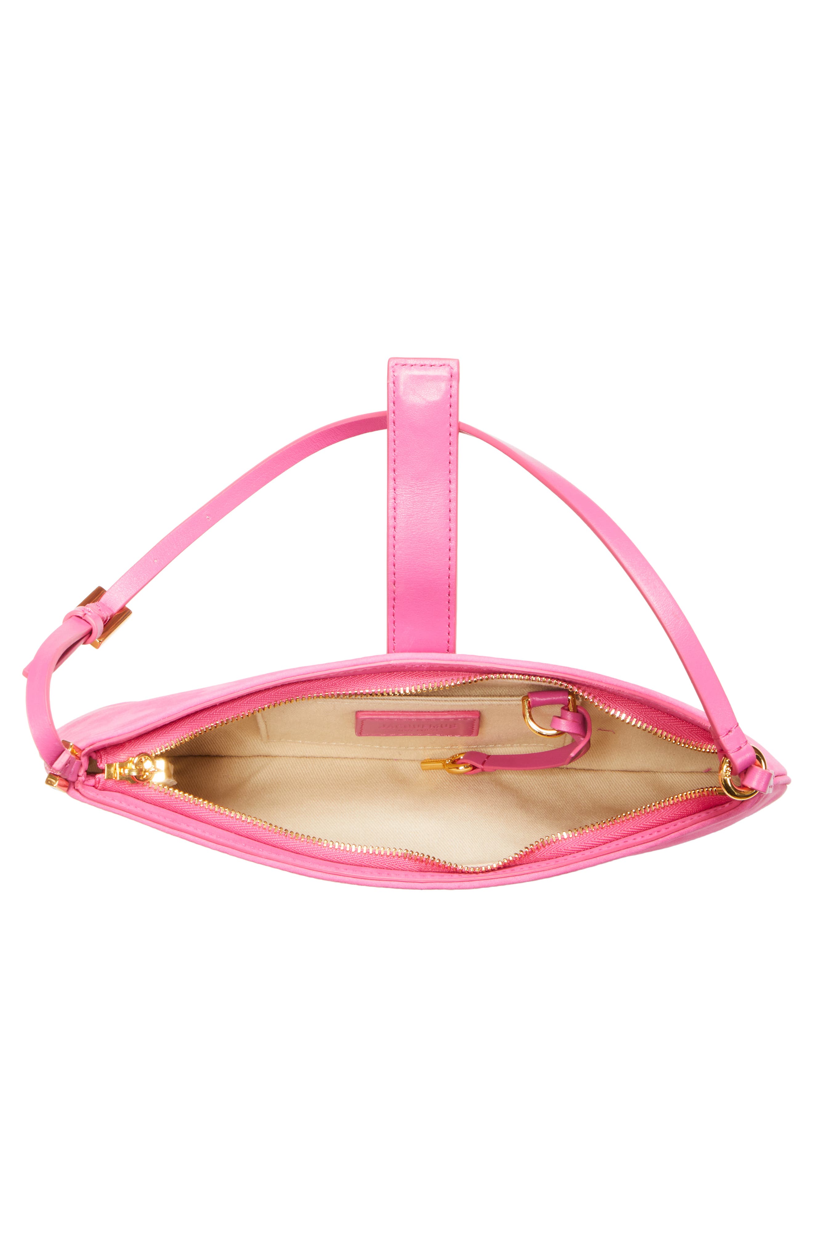 Jacquemus Le Bisou Padlock Leather Shoulder Bag, Alternate, color, 