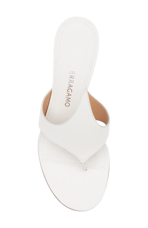 Ferragamo Lyrai Leather Mules In Bianco/biscotto