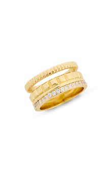 Covet Pavè Textured Faux Stack Ring