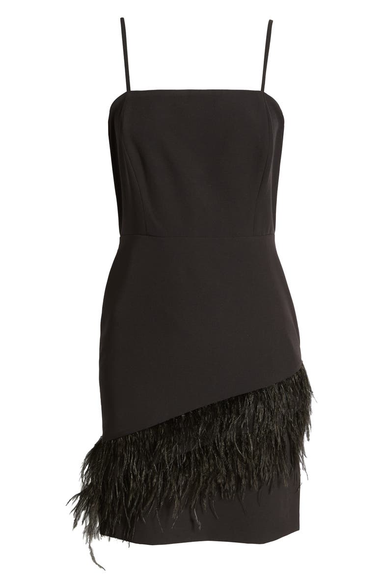 Sam Edelman Feather Hem Sheath Dress, Alternate, color, 