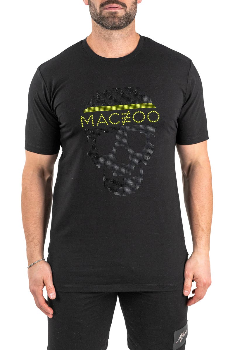 Maceoo Skull Pixel Cotton Graphic T-Shirt, Main, color, 