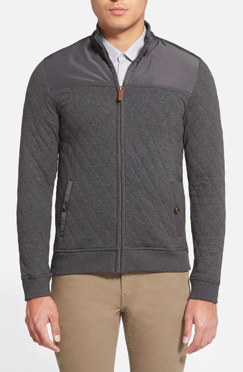 Ted Baker London 'Kartel' Quilted Full Zip Sweatshirt, Main, color, 