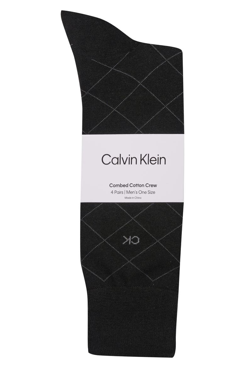 Assorted 4-Pack Cotton Blend Crew Socks, Alternate, color, BLACK