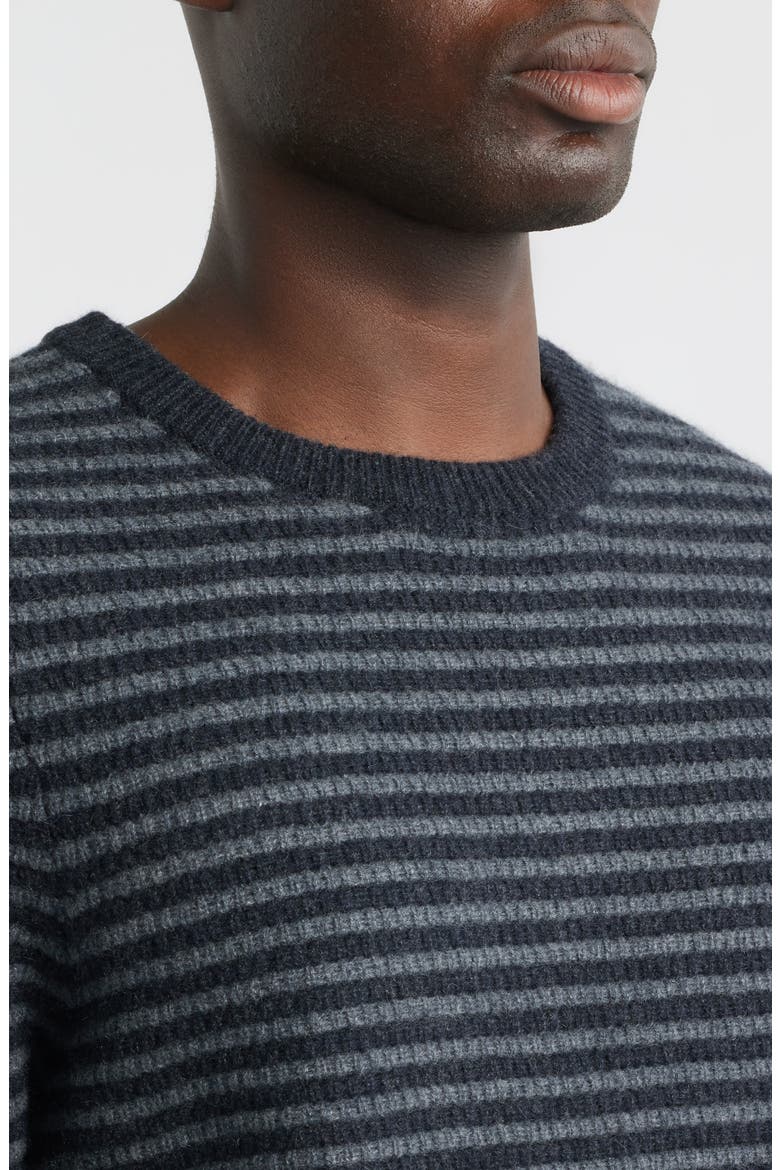 Stripe Cashmere Sweater, Alternate, color, GREY/ BLACK HEATHER