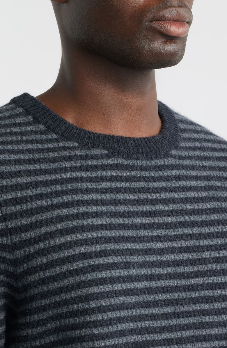 Nordstrom Stripe Cashmere Sweater, Alternate, color, Grey/ Black Heather