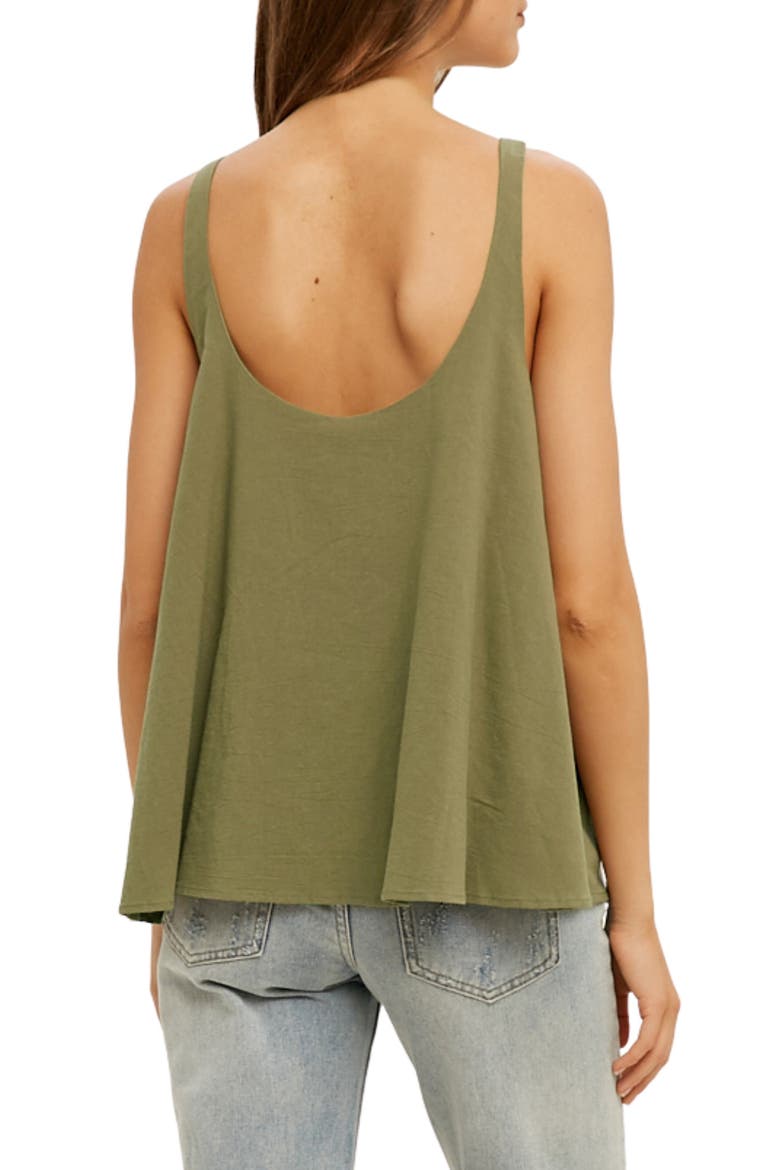 Button Front Cotton Gauze Tank, Alternate, color, OLIVE