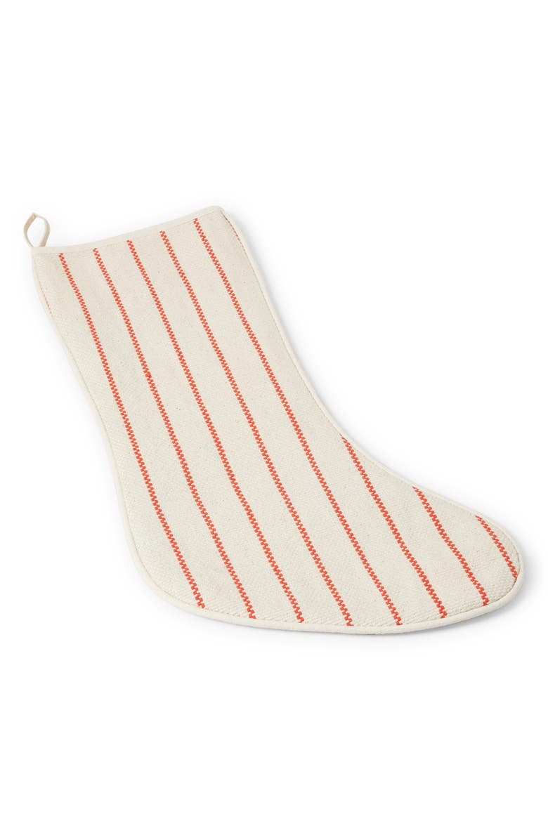 Farmhouse Pottery Scarlet Maine Weave Stocking, Main, color, Natural/ Flame Scarlet