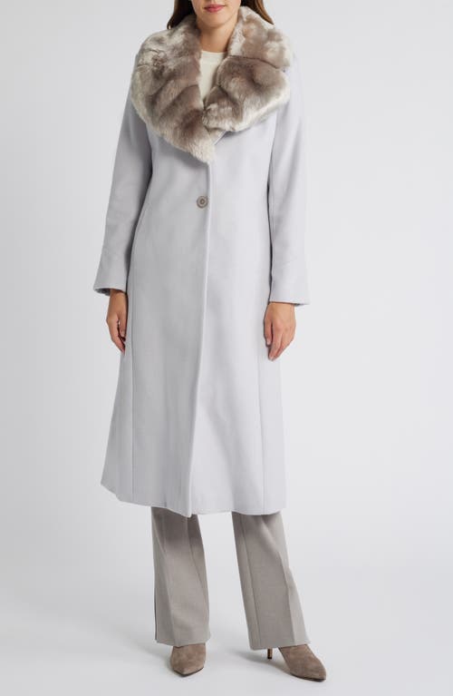 Via Spiga Faux Fur Collar Wool Blend Coat in Ice 