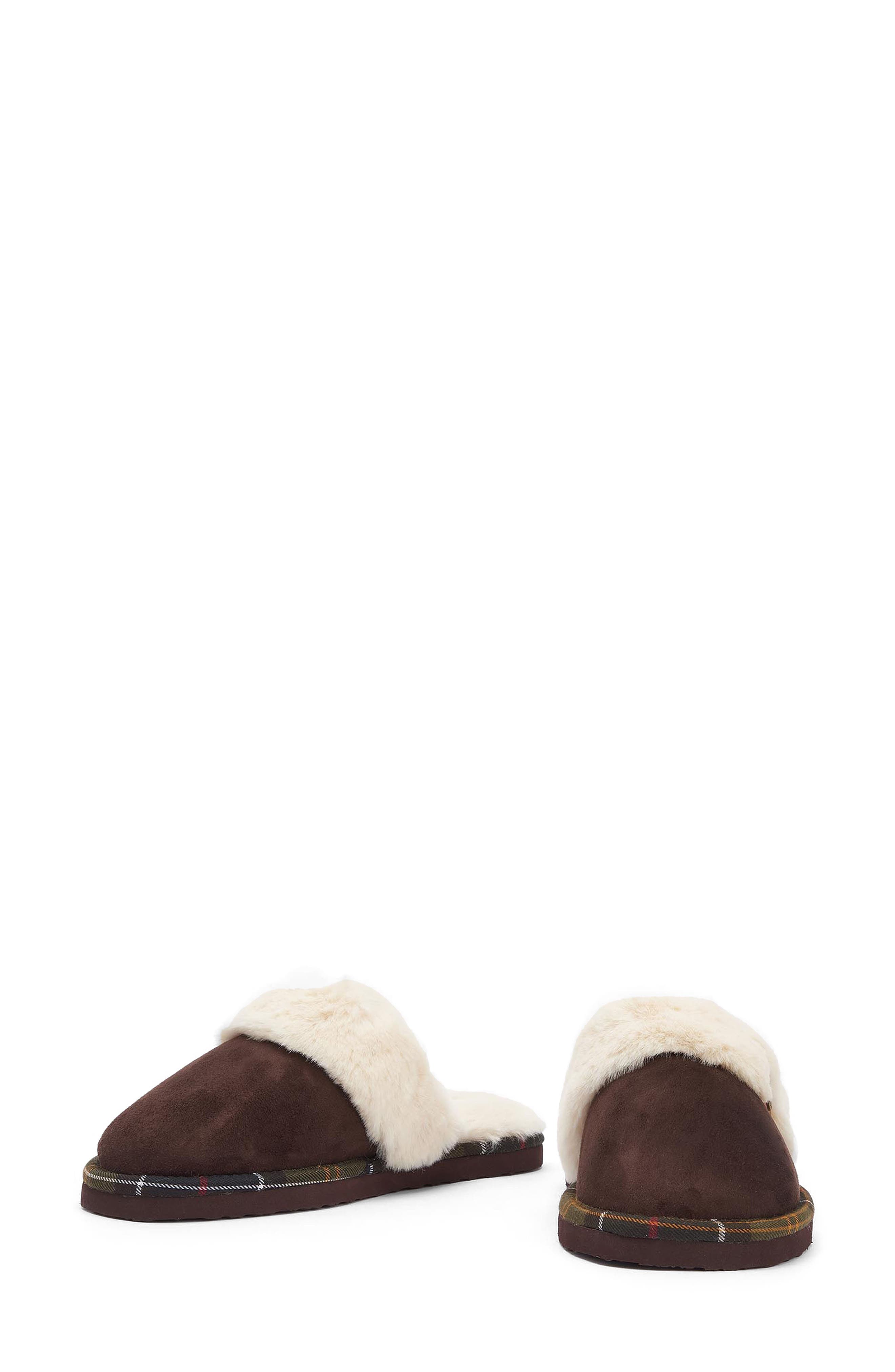 Barbour Claudia Faux Fur Lined Scuff Slipper, Alternate, color, 