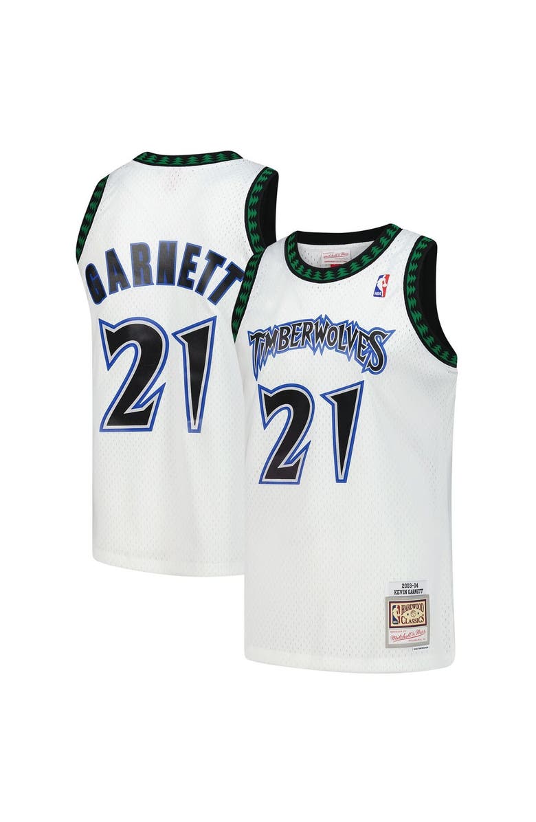 Mitchell & Ness Men's Mitchell & Ness Kevin Garnett White Minnesota Timberwolves Hardwood Classics Swingman Jersey, Main, color, White