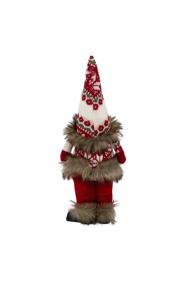 Northlight Standing Gnome with Knitted Outfit Christmas Figure - 19" - Red, Alternate, color, Red