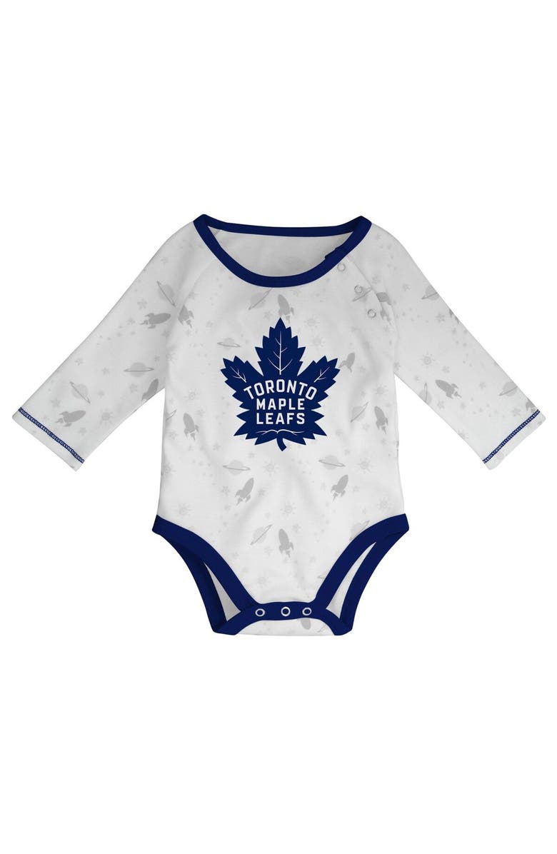 Outerstuff Newborn & Infant White/Blue Toronto Maple Leafs Dream Team Hat Pants & Bodysuit Set, Alternate, color,