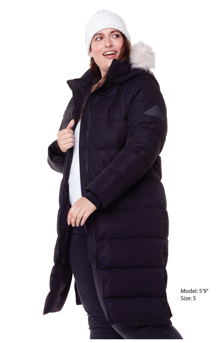 Alpine North KLUANE PLUS SIZE - Vegan Down Ultra Long Winter Parka, Alternate, color, Black