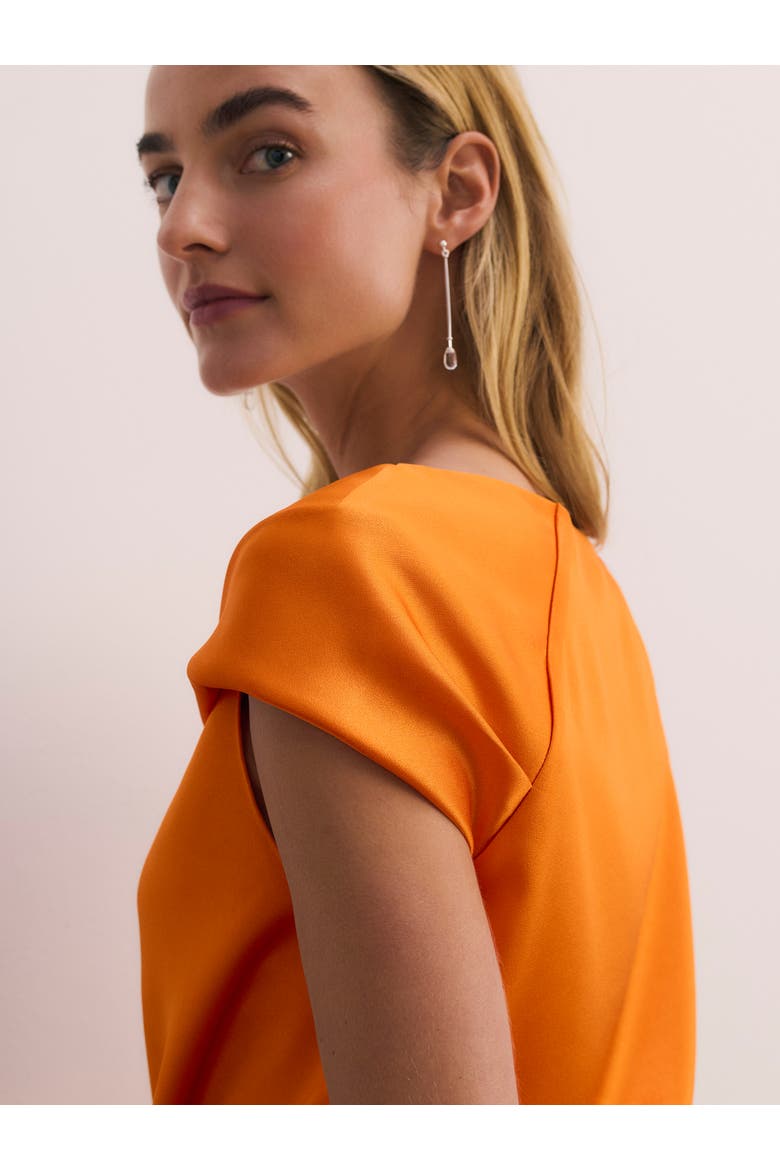 Draped Bardot Knot Blouse, Alternate, color, Orange