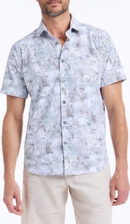 Robert Graham Wrathbone Knit Short Sleeve Button-Up Shirt