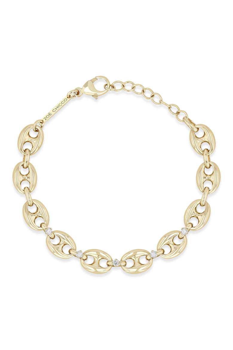 14K Gold Diamond Large Mariner Link Bracelet, Alternate, color, 14K YELLOW GOLD