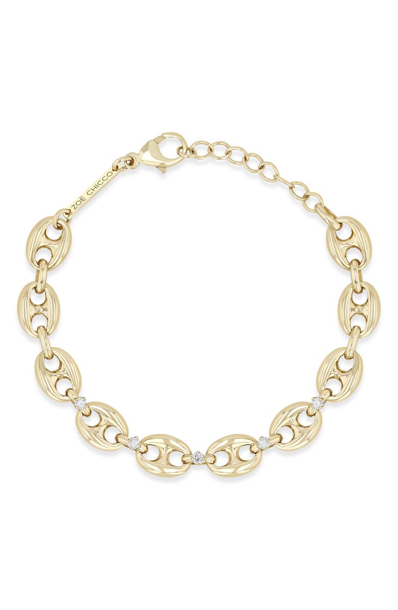 Zoë Chicco 14K Gold Diamond Large Mariner Link Bracelet, Alternate, color, 14K Yellow Gold