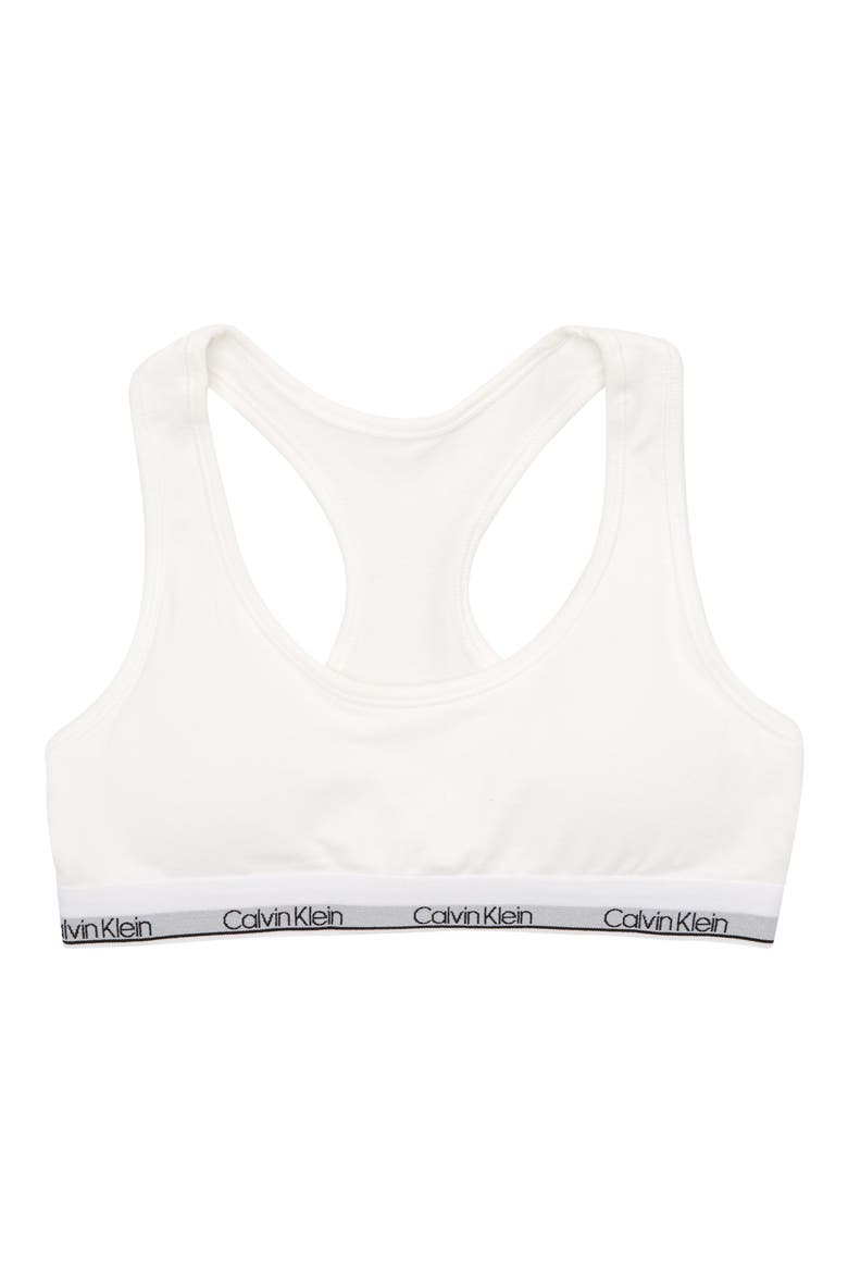 Kids' Racerback Bralette, Main, color, CLASSIC WHITE