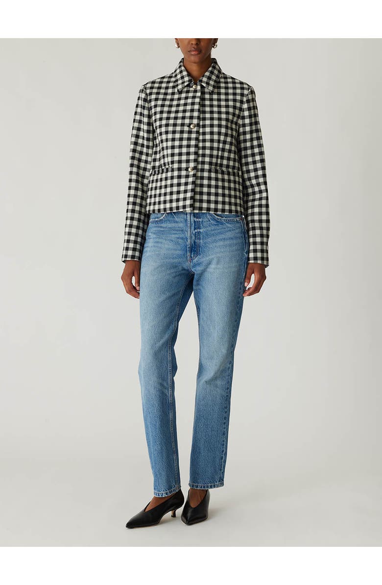 Rebecca Taylor Phillipa Check Cropped Jacket, Main, color, Black Combo