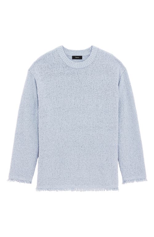 Theory Relaxed Organic Cotton Blend Terry Sweater In Blue
