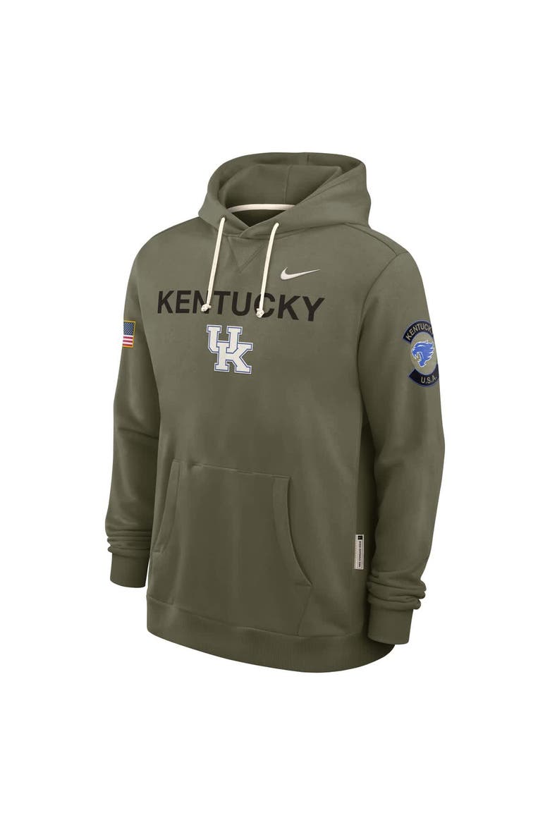 Men's Nike Olive Kentucky Wildcats 2025 Military Appreciation Standard Issue Dri-FIT Hoodie, Alternate, color, Olive
