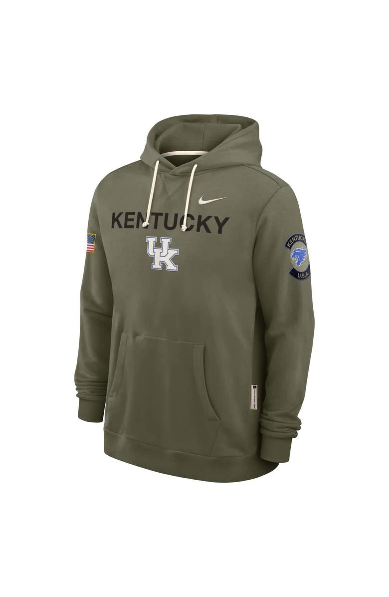 Nike Men's Nike Olive Kentucky Wildcats 2025 Military Appreciation Standard Issue Dri-FIT Hoodie, Alternate, color, Olive