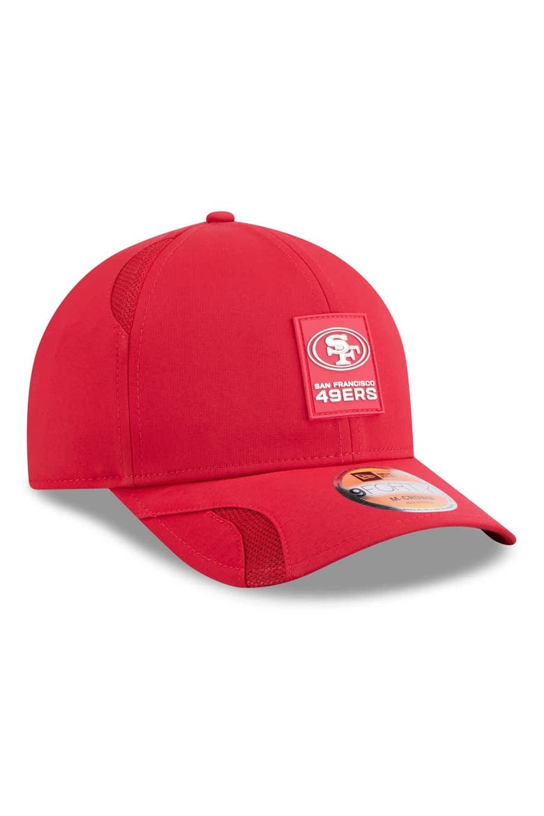 Men's New Era Scarlet San Francisco 49ers 2025 Sideline  M-Crown 9FORTY Adjustable Hat, Alternate, color, Scarlet