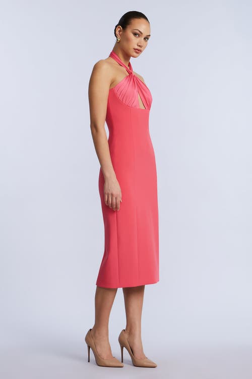 Bcbg Midi Dress With A Twist In Pink